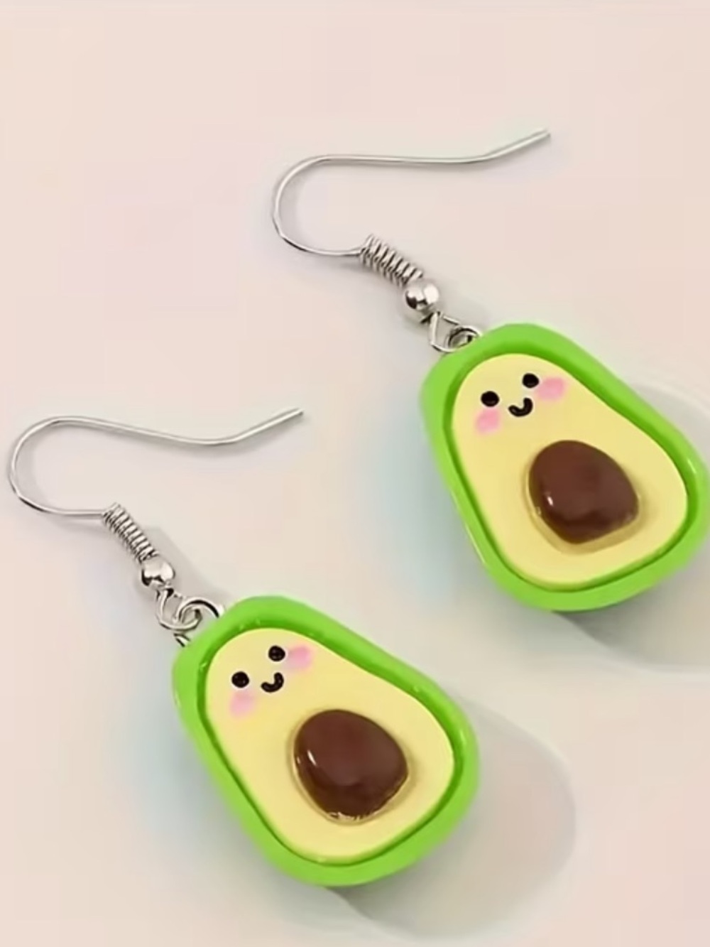 Kids Green Avocado Dangle Earrings - Cute Fruit Jewelry